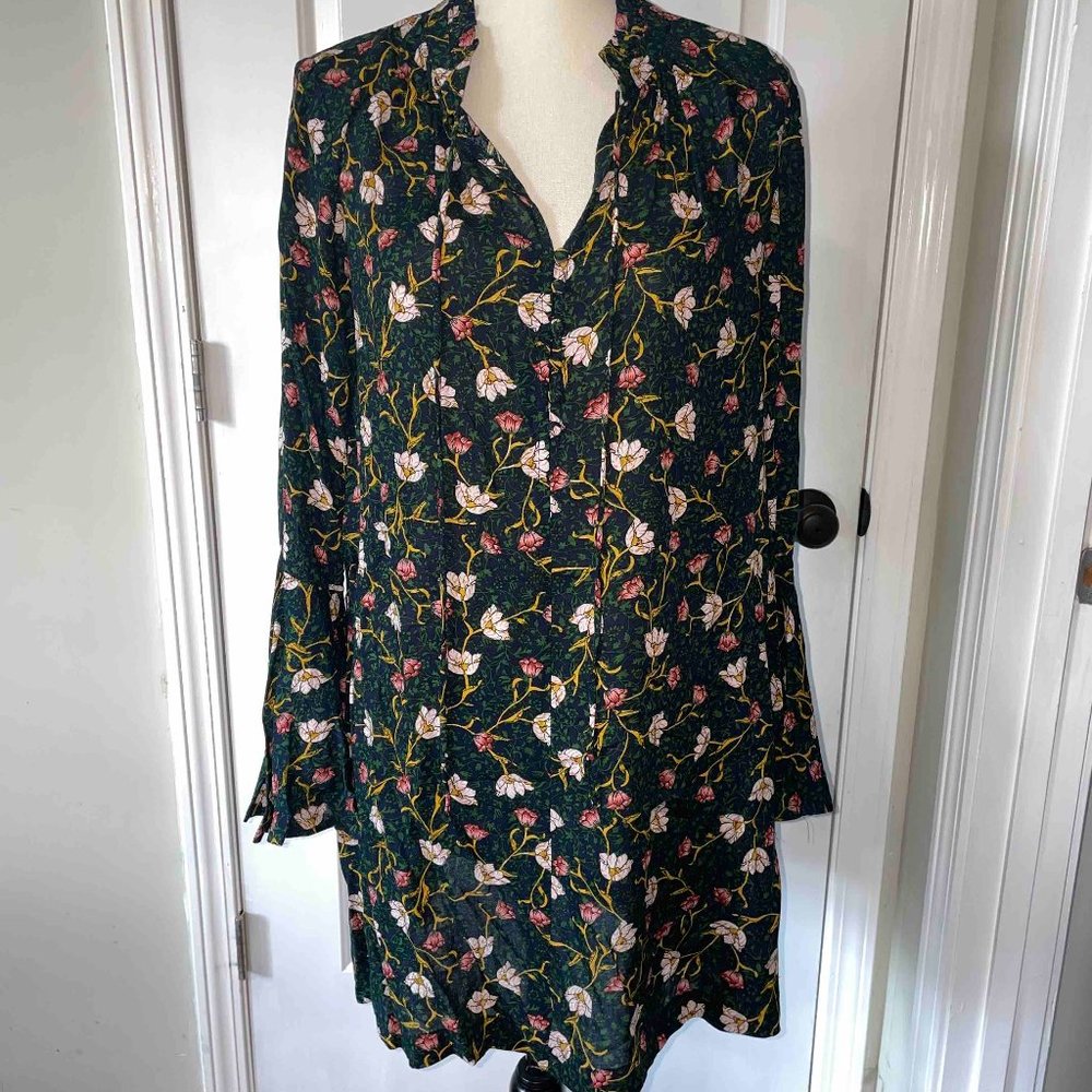 Boutique Umgee Flutter sleeve Mini dress | Green floral | Medium